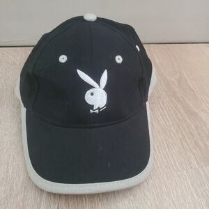 Playboy Bunny Logo Hat Black And Gray Strapback Magazine Cap Dodo
